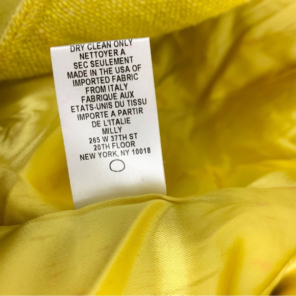 Milly New York Yellow Triple Button Double Breasted Twee Tweed Coat Blazer 6 - Picture 13 of 13